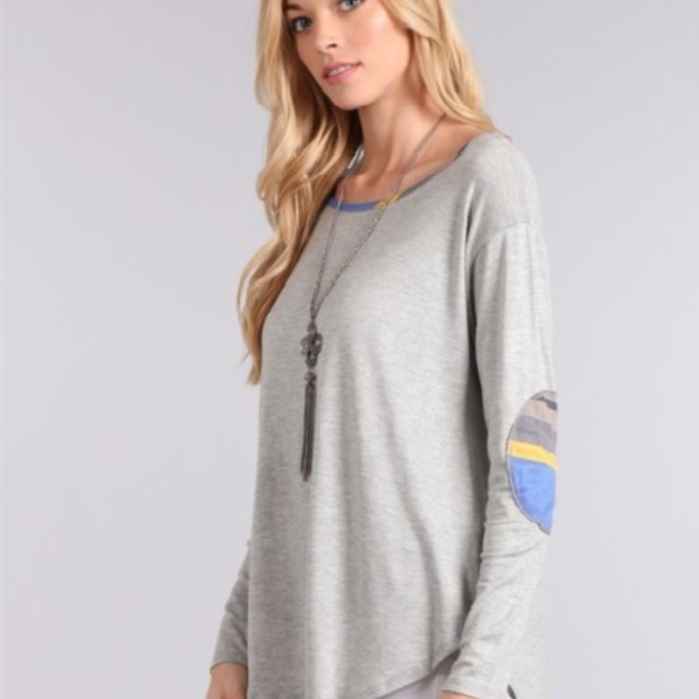 Long Sleeve Baseball Shirt with patched elbows